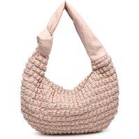 JFY Women's Half Moon Quilted Zip Top Cross Body Bag in Pink