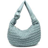JFY Women's Half Moon Quilted Zip Top Cross Body Bag in Light Blue