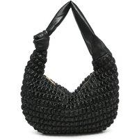 JFY Women's Half Moon Quilted Zip Top Cross Body Bag in Black