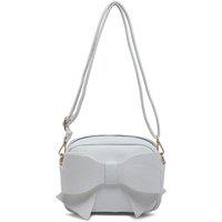 JFY Women's Big Bow Tie On The Front Cross Body Bag in White