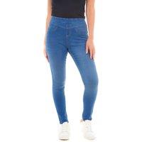 Smart Living Women's Skinny Fit Denim Jeans Jeggings Pull On Casual with Pockets in Bright Blue | Size: 8