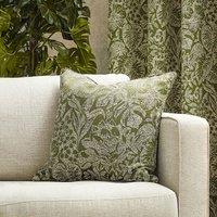 Wylder Nature Bali Botanical Jacquard Cushion in Olive | Size: 50 cm x 50 cm