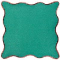 Heya Home Wiggle Reversible Piped Ready Filled Cushion in Green | Size: 45 cm x 45 cm