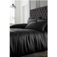 Catherine Lansfield 'Silky Soft Satin' Duvet Set in Black | Size: Double