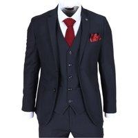 Paul Andrew Men's Parker 3 Piece Tailored Fit Suit in Navy | Size: 48R
