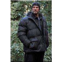 BadRhino Men's Hooded Puffer Jacket in Black | Size: 1XL