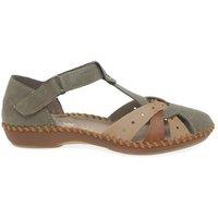 Rieker Women's 'Maria' T-Bar Sandals in Olive | Size: 4