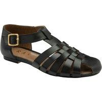 Ravel Women's 'Galston' Leather Flat Sandals in Black | Size: 6