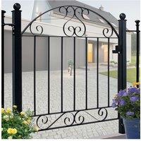 Outdoor Garden Arched Metal Fence Gate, 85cm W x 90cm H