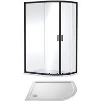 Balterley Ruwa Offset Quad Shower Suite RH, 1200 x 900mm Tray & Enclosure Black