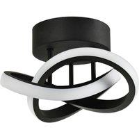 Happy Homewares Modern LED Ceiling Light with Swirl Thick Metal Strip Creates 1253 Lumens in Black