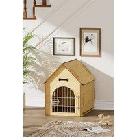 Wooden Pet House with Iron Door and Dog House