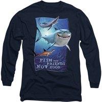 Disney Finding Nemo Fish are Friends Long Sleeve T-Shirt, Navy | Size: Small