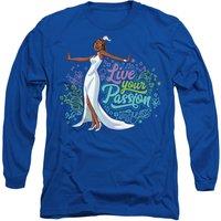 Disney The Princess & The Frog Tiana Live Your Passion Long Sleeve T-Shirt, Royal | Size: Large