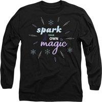 Disney Frozen Spark Your Own Magic Elsa Silhouette Long Sleeve T-Shirt, Black | Size: Large