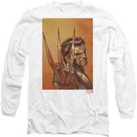 Marvel XMen Wolverine Ready Long Sleeve T-Shirt, White | Size: 2XL