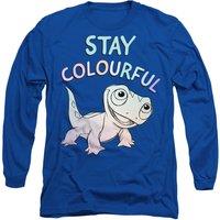 Disney Frozen Stay Colourful With Fire Spirit, Bruni Long Sleeve T-Shirt, Royal | Size: XL
