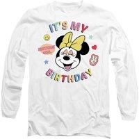 Disney Minnie Mouse It's My Birthday Long Sleeve T-Shirt, White | Size: Medium