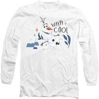 Disney Frozen Olaf Is Wayyy Cool Long Sleeve T-Shirt, White | Size: Large