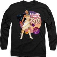 Disney Pocahontas Follow Your Path Long Sleeve T-Shirt, Black | Size: XL
