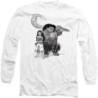 Disney Moana Maui Moana Sketch Long Sleeve T-Shirt, White | Size: Small