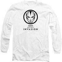 Marvel Secret Invasion Mono Badge Long Sleeve T-Shirt, White | Size: Medium