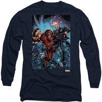 Marvel XMen Juggernaught Destroy Long Sleeve T-Shirt, Navy | Size: Large