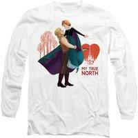 Disney Frozen Valentine's Day Kristoff & Anna, My True North Long Sleeve T-Shirt, White | Size: Large