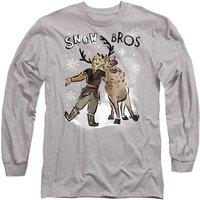 Disney Frozen Sven & Kristoff Snow Bros Long Sleeve T-Shirt, Athletic Heather in Light Grey | Size: XL
