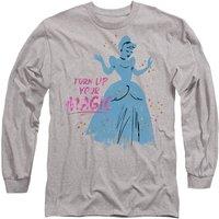 Disney Cinderella Turn Up Your Magic Long Sleeve T-Shirt, Athletic Heather in Light Grey | Size: 2XL