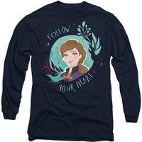 Disney Frozen Follow Your Heart With Anna Long Sleeve T-Shirt, Navy | Size: Medium