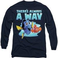 Disney Finding Nemo Dory There's Always a Way Long Sleeve T-Shirt, Navy | Size: Large