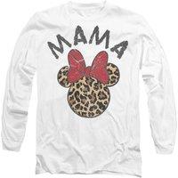 Disney Minnie Mouse Mother's Day Leopard Print Mama Long Sleeve T-Shirt, White | Size: Small