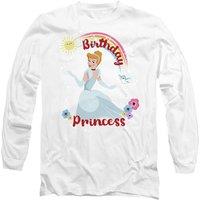 Disney Cinderella Birthday Princess Long Sleeve T-Shirt, White | Size: Large