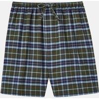 British Boxers Men's "Jura" Tartan Brushed Cotton Sleep Shorts in Dark Green | Size: Medium