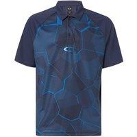 Oakley Men's Short Sleeve Collared Blue Navy Mirror Golf Graphic Polo Shirt | Size: Small
