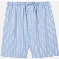 British Boxers Men's "Westwood Blue" Stripe Brushed Cotton Sleep Shorts in Light Blue | Size: Medium