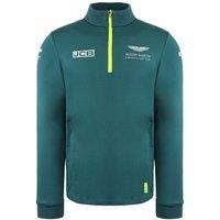 Aston Martin Men's F1 Official Team Long Sleeve Half Zip Up Green Mid Layer | Size: 3XL