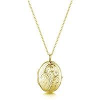 LOVELOX Lockets Women's Little Oval Scroll Locket in Gold