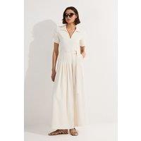 Soft Tailored Pleated Belted Jumpsuit