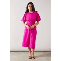 Wallis Women's Petite Tailored Crepe Pencil Dress in Magenta | Size: 14