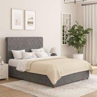 Aspire Taylor Ottoman Storage Bed Frame in Plush Velvet Fabric in Grey | Size: King