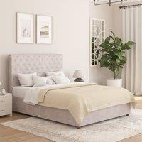 Aspire Taylor Ottoman Storage Bed Frame in Plush Velvet Fabric in Silver | Size: King