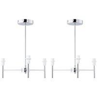 First Choice Lighting Set of 2 Brea - Chrome 3 Arm Semi Flush Fittings Only in Silver