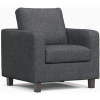 York Grey Turin Fabric Boxed Arm Single Seater Armchair