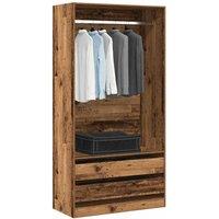 Berkfield Home Wardrobe Old Wood 100x50x200 cm Engineered Wood in Brown | Size: 100 x 50 x 200 cm