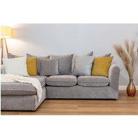 Abakus Direct Lucas Water Repellent Velvet Chenille Left Facing Corner Sofa in Grey