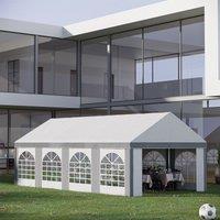 OUTSUNNY Party Tent, Marquee Gazebo with Sides, Windows & Double Doors in Grey
