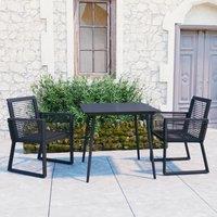 Berkfield Home 3 Piece Outdoor Dining Set PVC Rattan Black