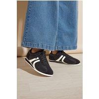 Yours Women's Side Stripe Trainers in Black | Size: 7EEE